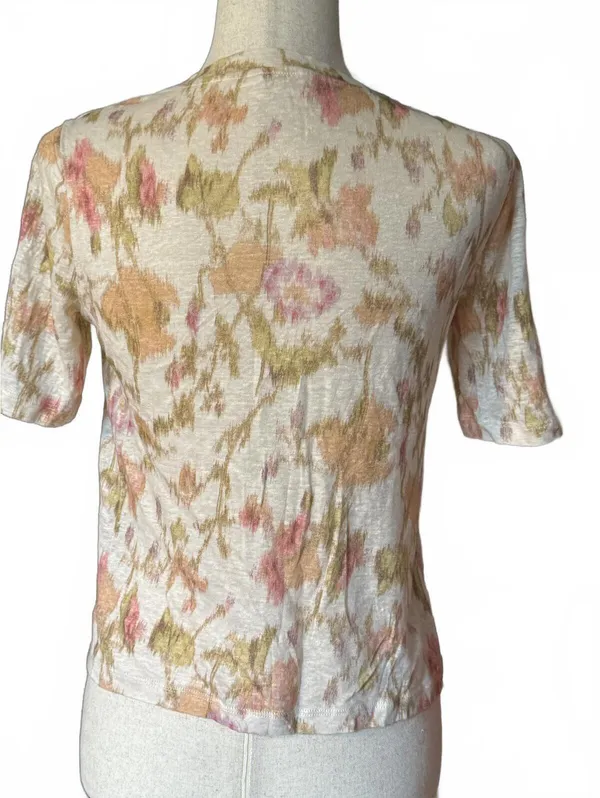 Rebecca Taylor Floral Patterned Lightweight Short Sleeve Top - Image 2