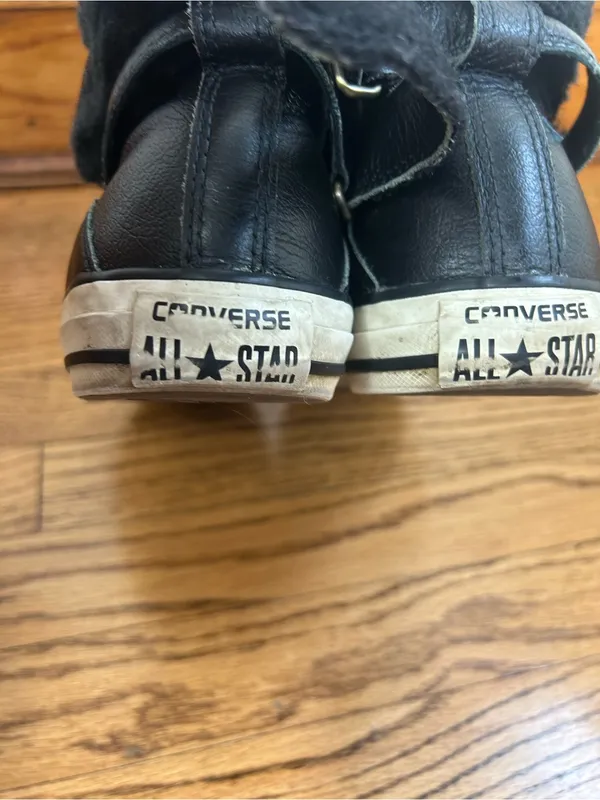 CONVERSE Chuck Taylor All Stars Leather Faux Fur High Top Sneakers Size 8.5 - Image 13