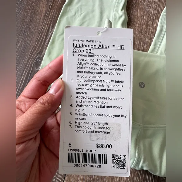 Lululemon Align High Rise 23” Kohlrabi Green Size 6 - Image 2