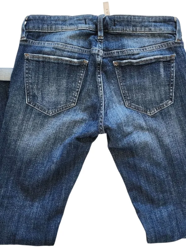 Distressed Mid-Blue Women's Skinny Jeans - Image 5