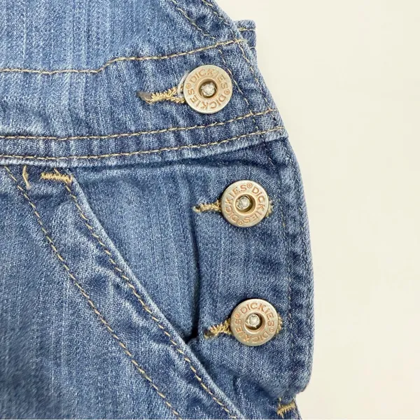 Dickies Heritage Bib Denim Overalls Medium Stone Wash Blue - Image 9