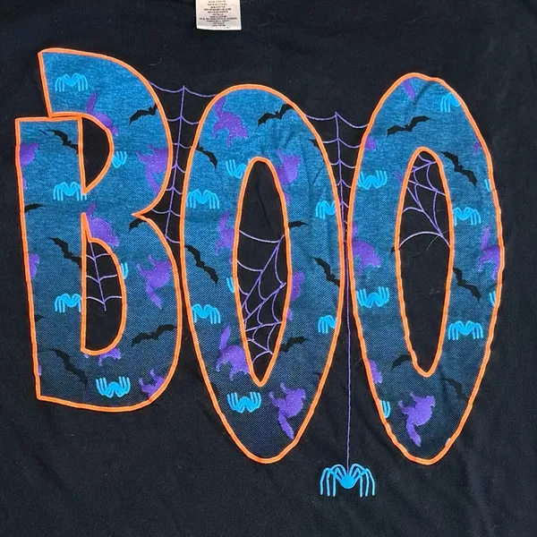 Club Bed Women’s One Size Boo Halloween Oversized Tee‎ Shirt Dress Black Goth - Image 3