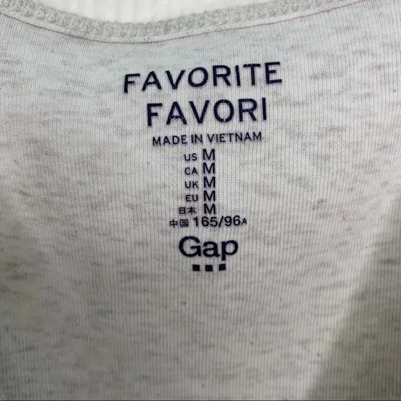 5/$15 Gap tank top‎ size medium white / gray - Image 2