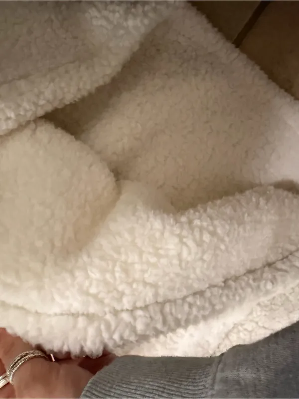 White Sherpa Quarter-Zip Pullover - Image 2