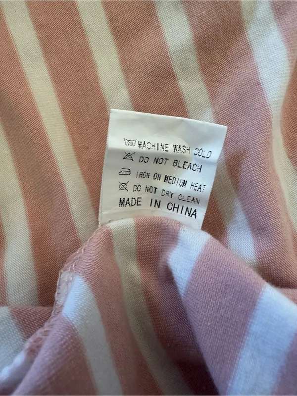 Striped Sleeveless Swing Tank Top - Pink and White - Image 4
