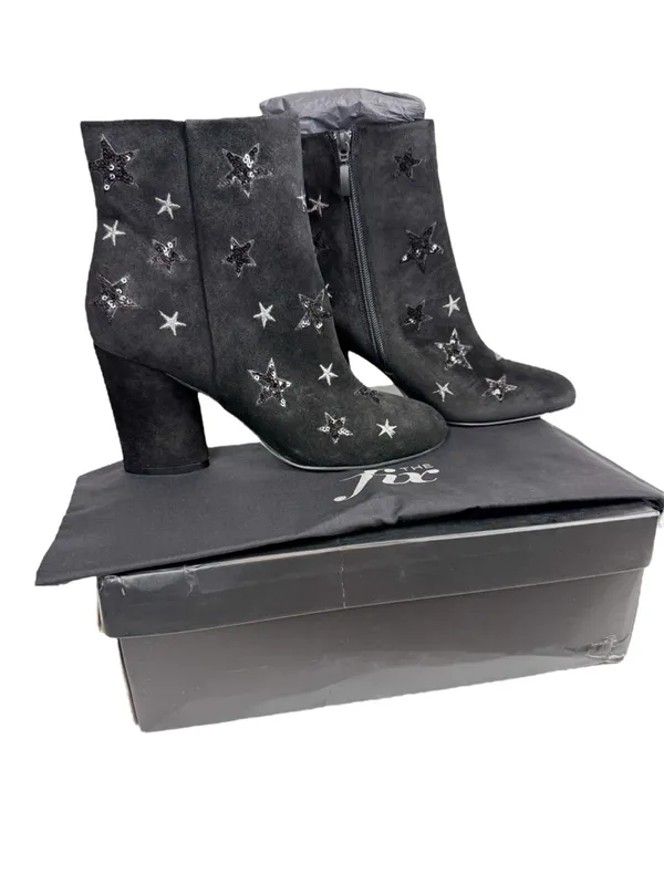 NEW The Fix Nash Oval Heel Ankle Bootie Sequin Star Black Size 8.5 - Image 3