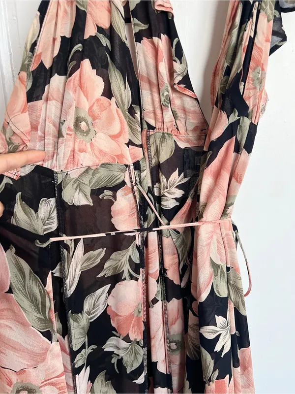 Reformation • Arianna Dress maxi wrap gown De Marie dark floral - Image 6