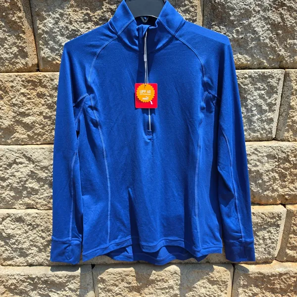 Puma NWT -876 Rotation 1/4 Zip Mazarine Blue Long Sleeve Top 577943-19 Size‎ L - Image 2