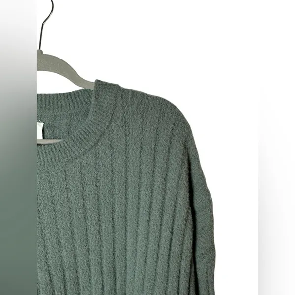 Aerie Ribbed Knit Crewneck Sweater Women’s XS Green Pullover Long Sleeve Cozy‎ - Image 3