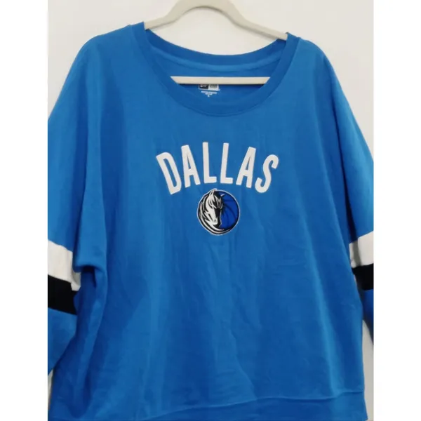 New Era Dallas Mavericks Women's Fleece Sweatshirt NBA Logo Blue Size XL - Image 4