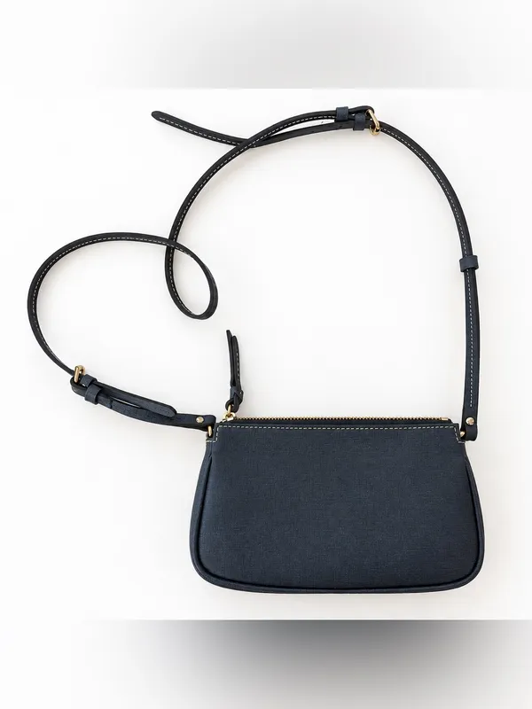 Dooney & Bourke Mini Crossbody Bag Navy Blue Saffiano Leather Gold Hardware Y2K - Image 2