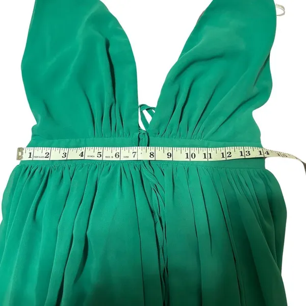 Green Papaya maxi summer flowy whimsical dress Sz L - Image 4