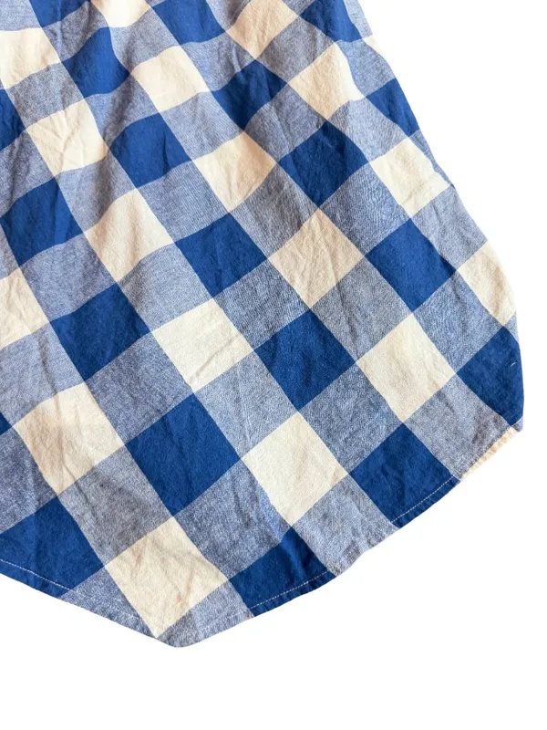 Maeve Blue White Buffalo Check Dress Asymmetrical Hem Sleeveless X-Large Women's - Image 5