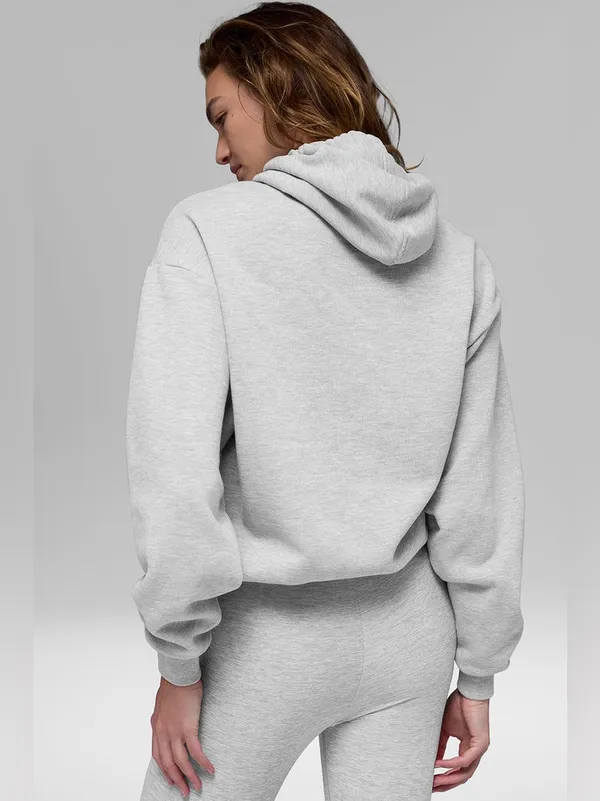 Alo Yoga Accolade Hoodie in Athletic Heather Grey XS - Image 5