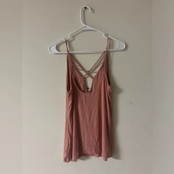 Express Strappy Tank Top | Size Large | Mauve Pink - Image 2