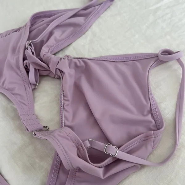 DIPPIN' DAISY'S Purple Lilac Front Tie One Piece Swimsuit Size M - Image 3