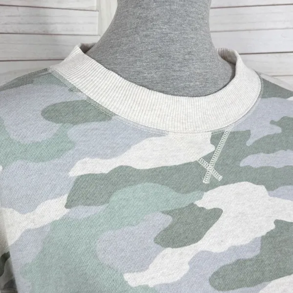 Aerie Good Vibes Dessert Sage Camo Oversized Split Side Sweatshirt Small - Image 5