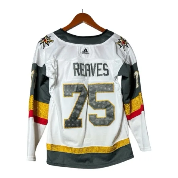 Adidas Vegas Golden Knights Reaves 75 Authentic Jersey Fight Strap Womens M Whit - Image 2
