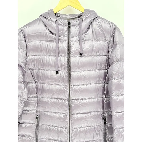 Andrew Marc‎ Puffer Jacket Womens XL Lilac Purple Packable Premium Down Hooded - Image 4