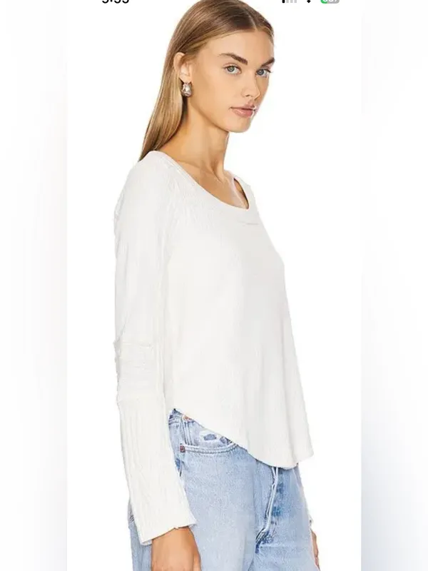 FREE PEOPLE SWINGING CABLE CUFF TOP sz M - Image 2