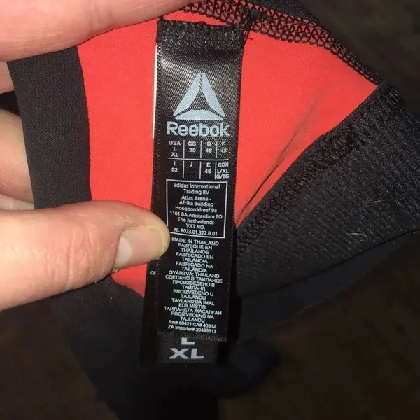 Reebok L/XL black &orange athletic racerback wireless bra - Image 3