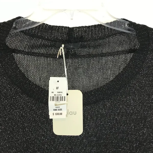 NWT Womens One Size Millau Black Batwing Metallic Accent Knit Sweater - Image 2