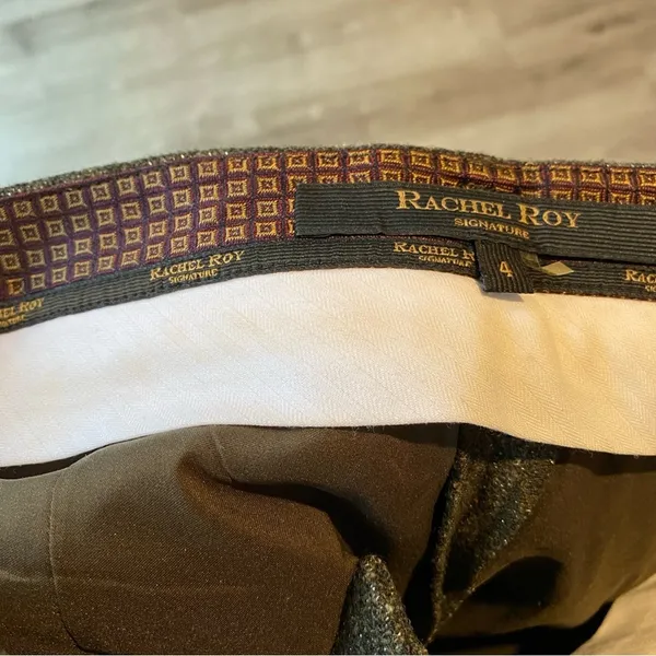 Rachel Roy Olive Wool Blend Shimmer Straight Leg Pants Size 4 - Image 7