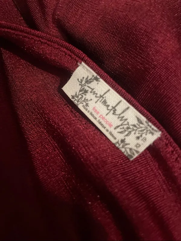 Free People Wine Red Long Sleeve Tie-Front Top - Image 2