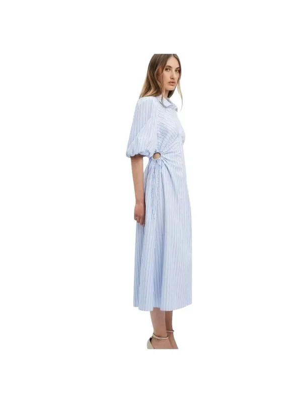 Bardot Cut Out Striped Maxi Dress Blue Size XS Coastal Preppy Cottagecore Summer - Image 8