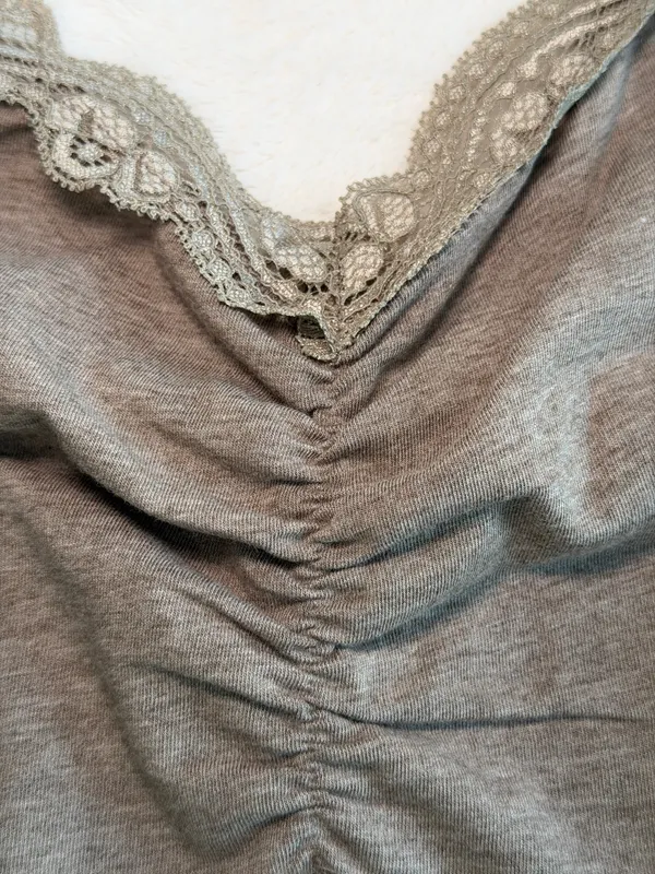Apostrophe Coquettish Lace Trim Cami Top Brown Size 16-18W - Image 2
