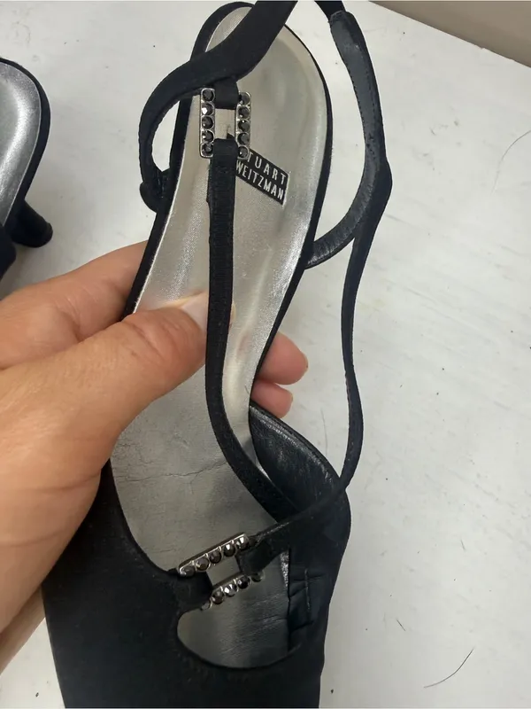 Vintage Stuart Weitzman Slingback Kitten Heels Shoes Sz 7.5 - Image 10