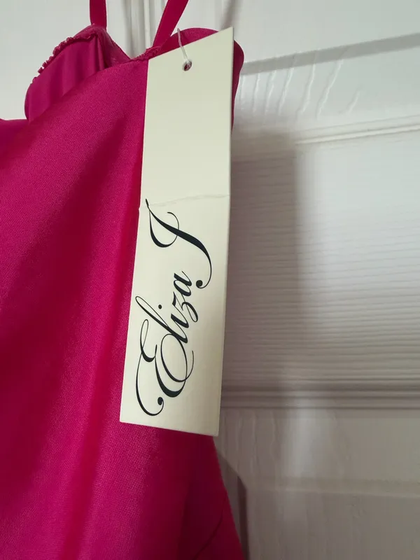 Eliza J NWT Size 14 Women's Asymmetric Rosette One-Shoulder Gown - Image 2
