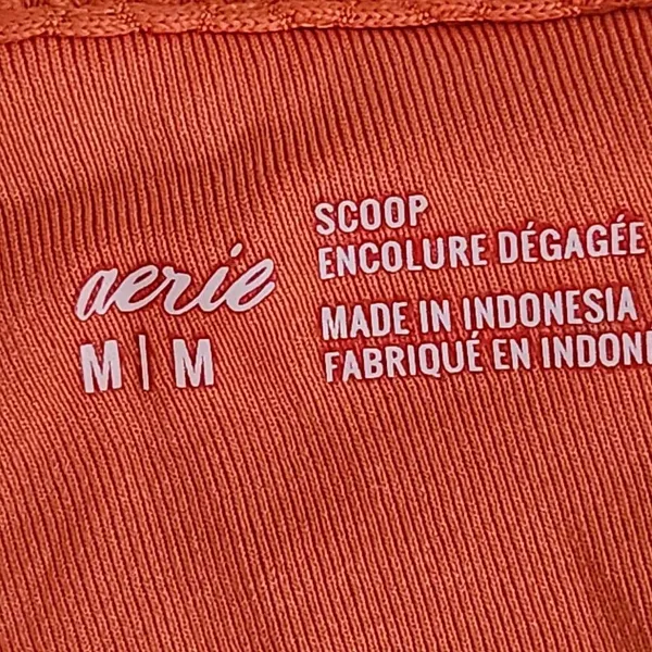 Aerie Orange Cropped Bikini Top NWT Size Medium Orange Textured Swim Top - Image 7
