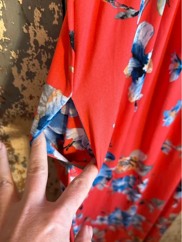 Pink Blush Short Sleeve Floral Maxi Dress, size small - Image 3