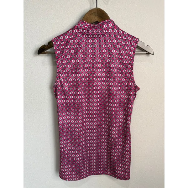Greg Norman for TPC Pink Print Play Dry Sleeveless Golf Shirt Size S - Image 2