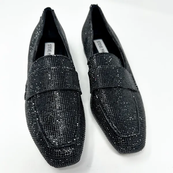 NEW Steve Madden Riski Black Rhinestone Studded Loafers, NEW, Size 6, MSRP $99 - Image 6