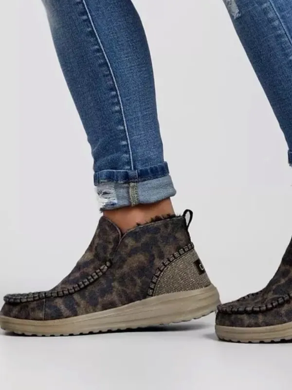 Hey Dude Helis Leo Nut Furry Leopard Booties Slip On 8 Sparkle - Image 2
