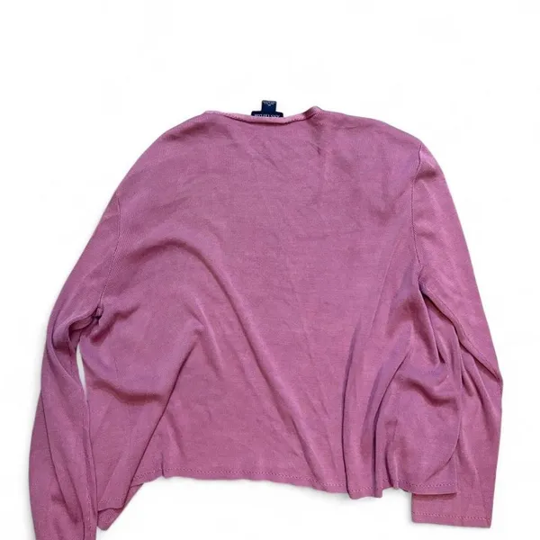 Ann Taylor 100% Silk Open Front Cardigan Sweater Mauve Pink XL - Image 5