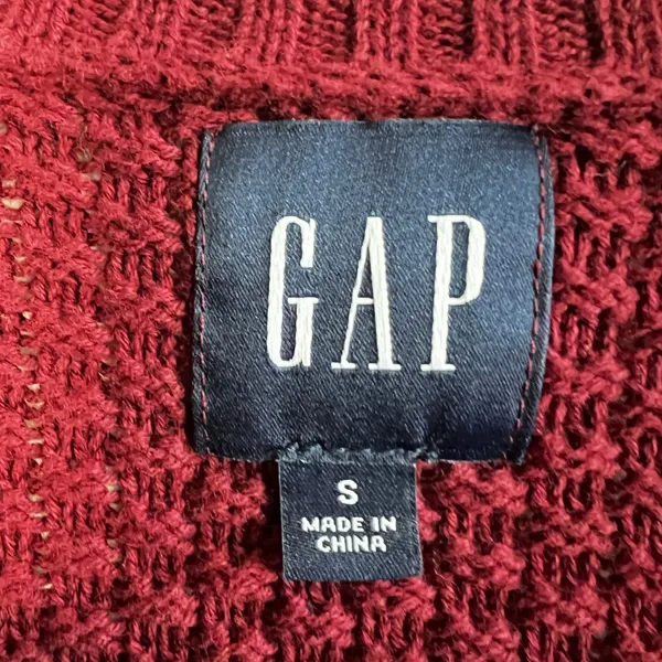 GAP Women's Long Sleeve‎ Cardigan Sz Small Soft Cozy Relaxed Fit Textured Red - Image 3