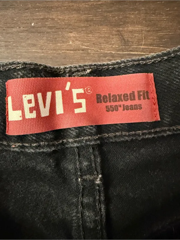 Levi's Black Distressed Frayed Hem Denim Shorts - Image 3