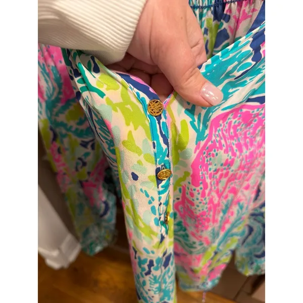 Lilly Pulitzer Elsa silk blouse in the "Let's Cha Cha" medium - Image 4