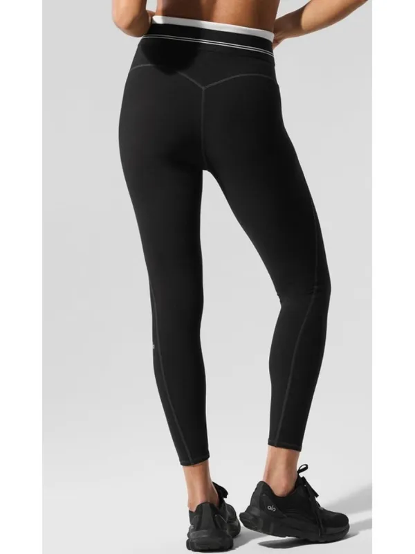Alo Airbrush High-Waist 7/8 Better Together Leggings Black White Sporty Hi-Rise - Image 5