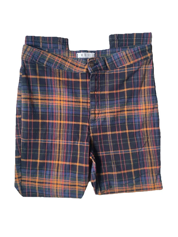 Free People Plaid Cropped Skinny Pants - Image 3