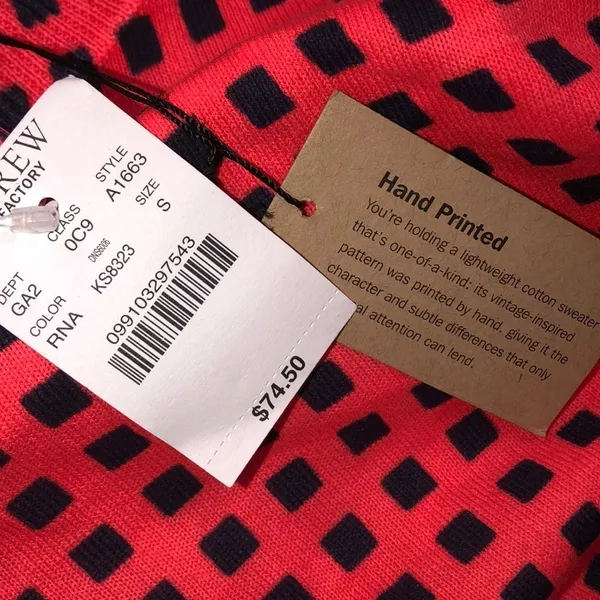 J Crew factory size small 3/4 sleeve top; new - Image 5