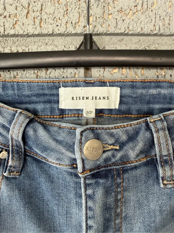 Risen Jeans High Waisted Frayed Hem Wide Leg Jeans Size 5/27 - Image 3