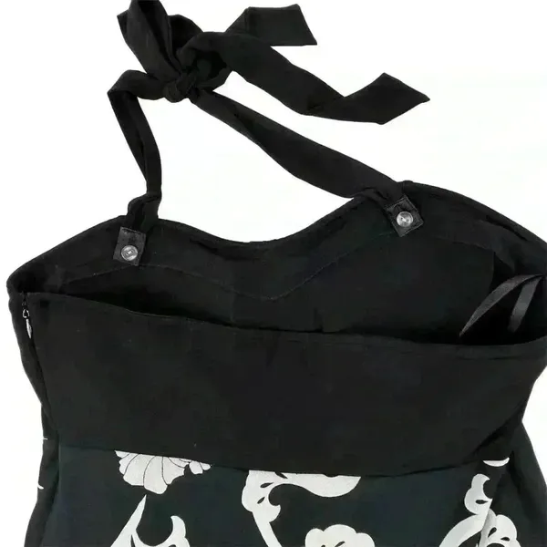 White House Black Market Women's Halter Neck Floral Dress Size 8 Black‎ - Image 11