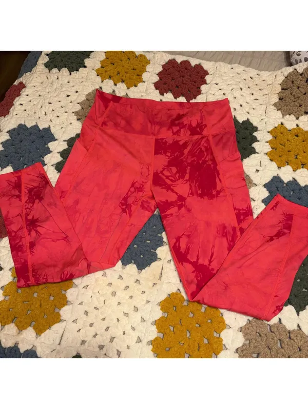 Fabletics Oasis Purelux High Waist Red Leggings Size Med 7-8 Workout Pockets - Image 6