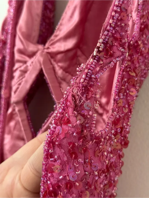{M} Scala Fuchsia Sequin Halter Gown - Image 14