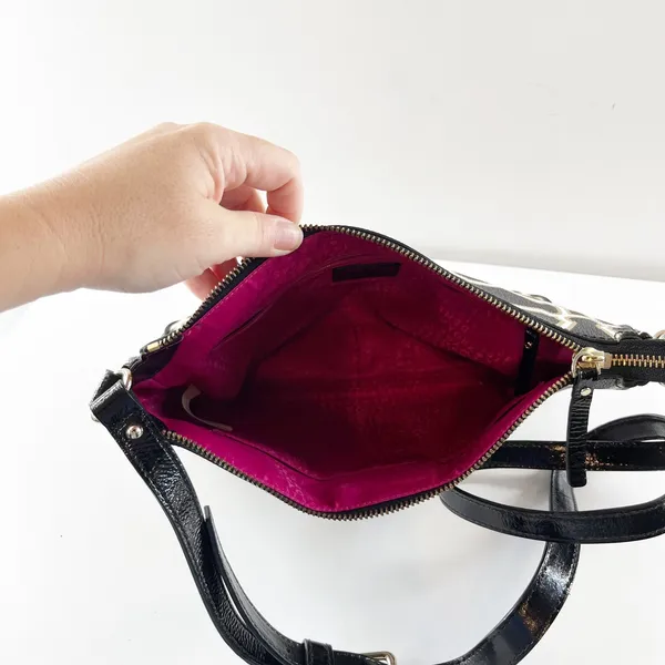 Kate Spade Chrissy Moroccan Print Crossbody Purse Bag Black - Image 2