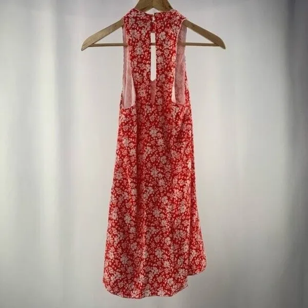 Lulus Lean Close Floral Print Swing Dress in‎ Red Size Extra Small - Image 7